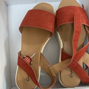 Molly Green Brick Red Suede Espadrilles.